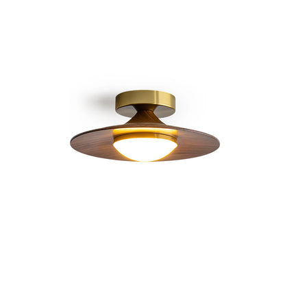 Walnut Saucer Ceiling Light