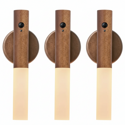 Oakmira Minimalist Wood Motion Sensor Wall Light