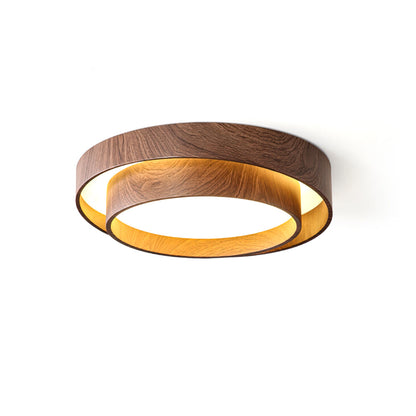 Walnut Spiral Ring Ceiling Light