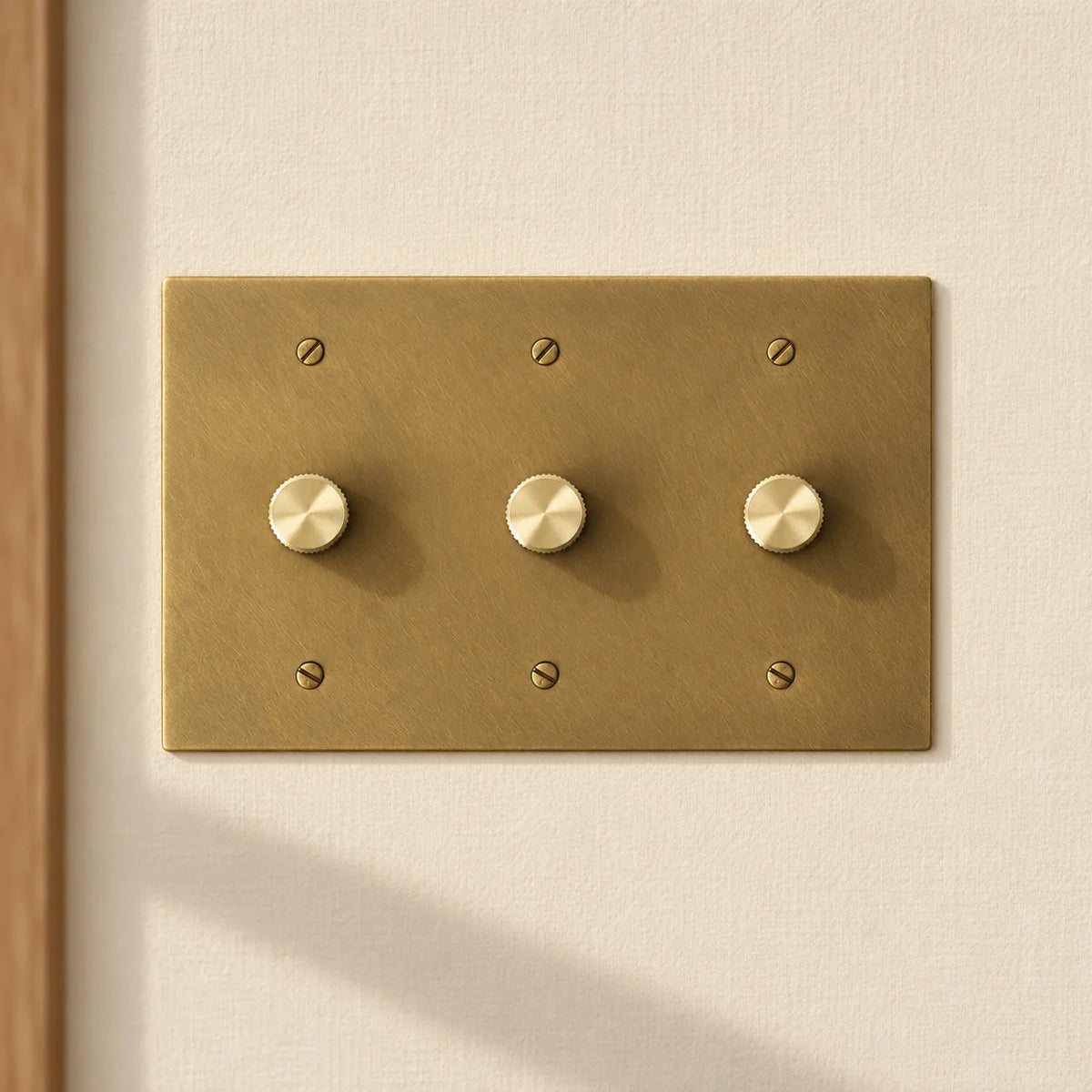 Faylore Vintage Brass 3-Gang Rotary Dimmer Switch