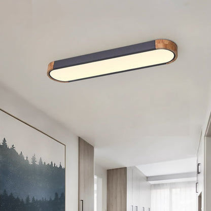 Ovalyn Minimalist Wood Oval LED Ceiling Light