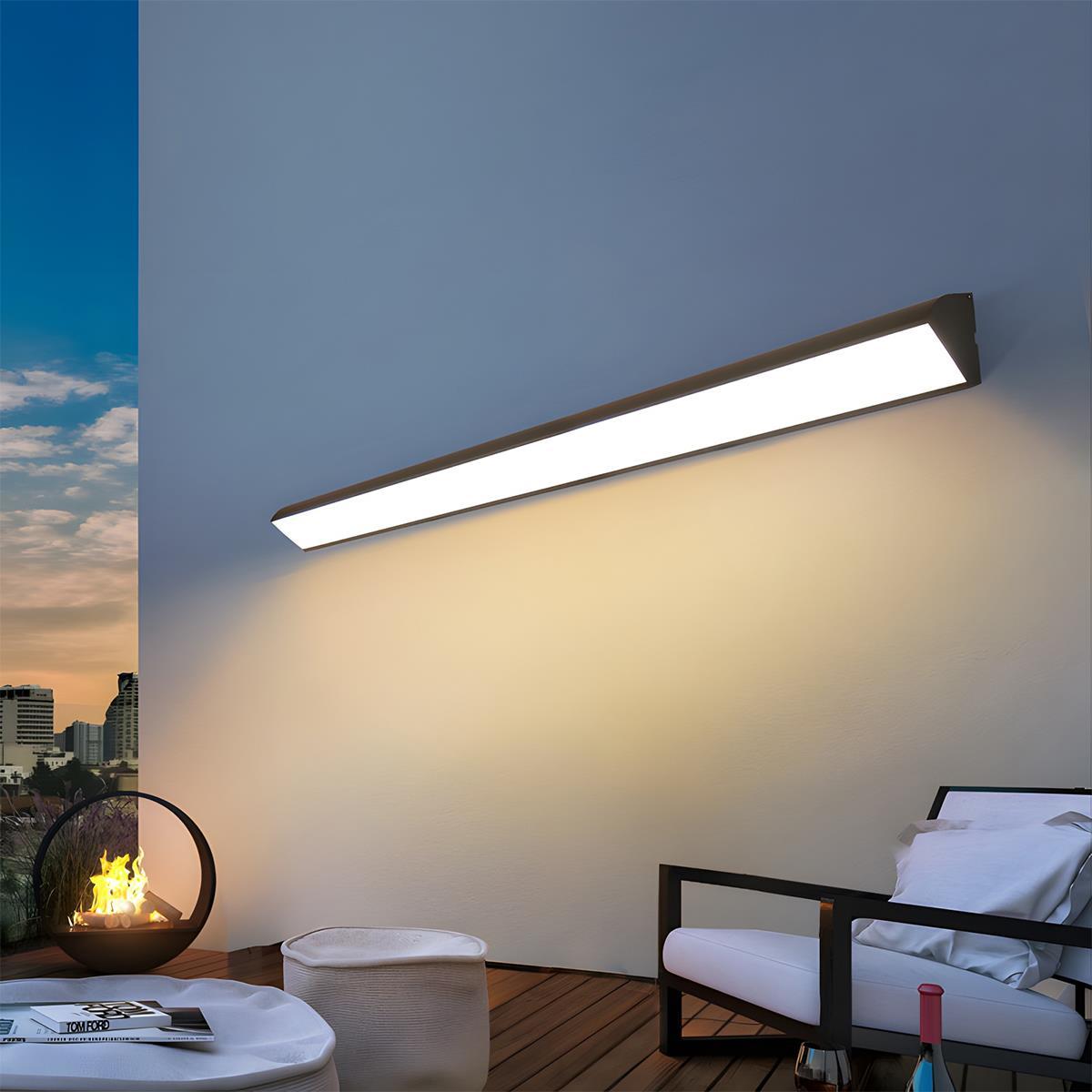 Tanvelle Minimalist Aluminium Linear Outdoor Wall Light