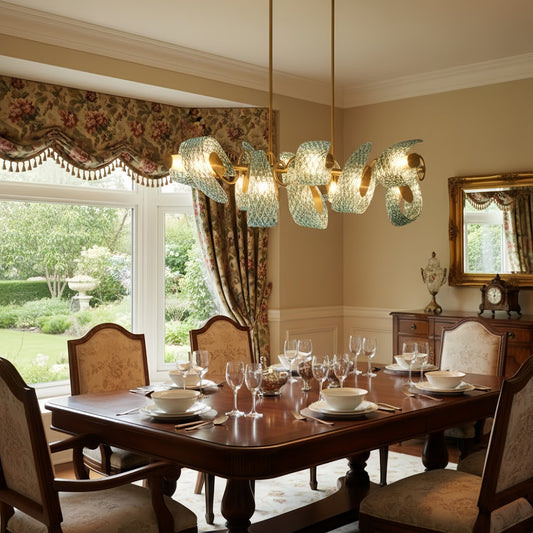 Peacock Feather Glass Chandelier