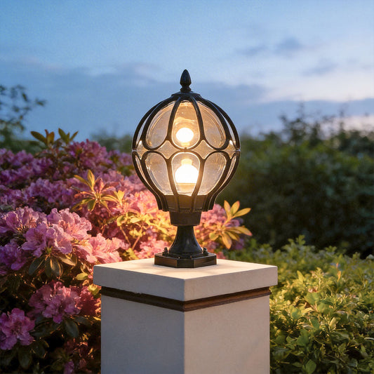 Classic Caged Glass Post Lantern