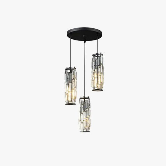 Faceted Crystal Column Pendant Light