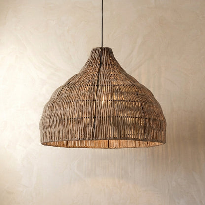 Natural Woven Bell Pendant Light