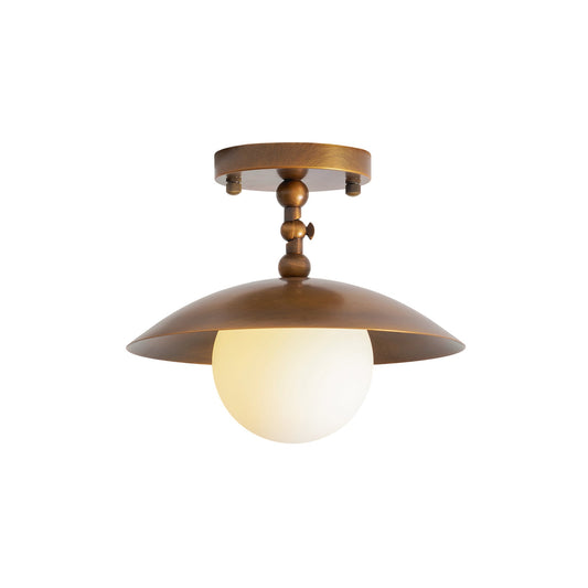 Brass Dome Semi-Flush Ceiling Light