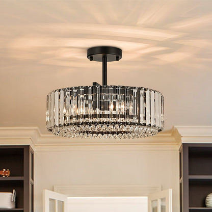 Glam Carved Crystal Ceiling Light