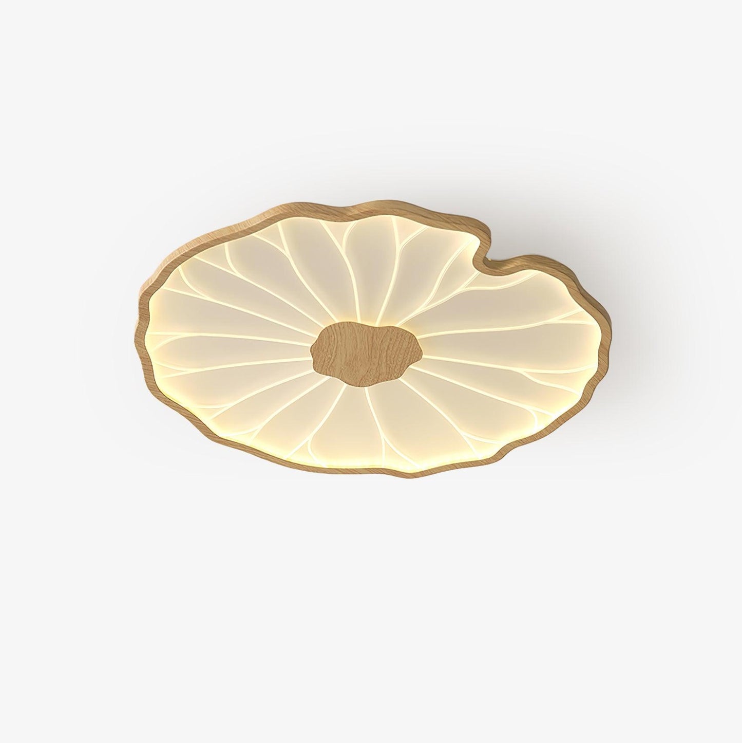Waterlily Wood-Grain Ceiling Light