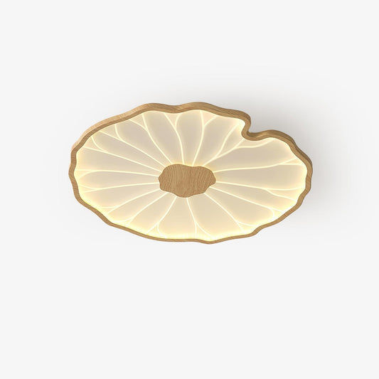 Waterlily Wood-Grain Ceiling Light
