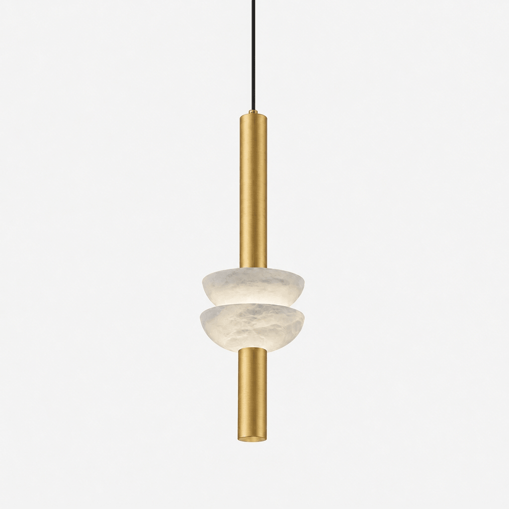 Alabaster Disc Pendant Light