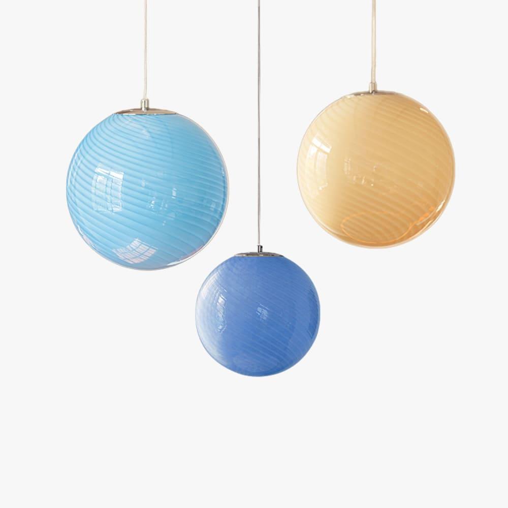 Swirled Glass Globe Pendant Light