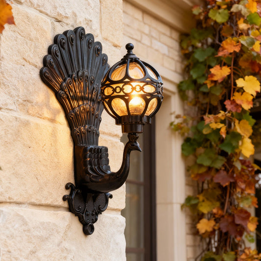 Fanned Plume Outdoor Wall Light