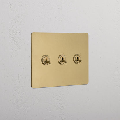 Sennaro Minimalist Brass 3-Gang Toggle Switch