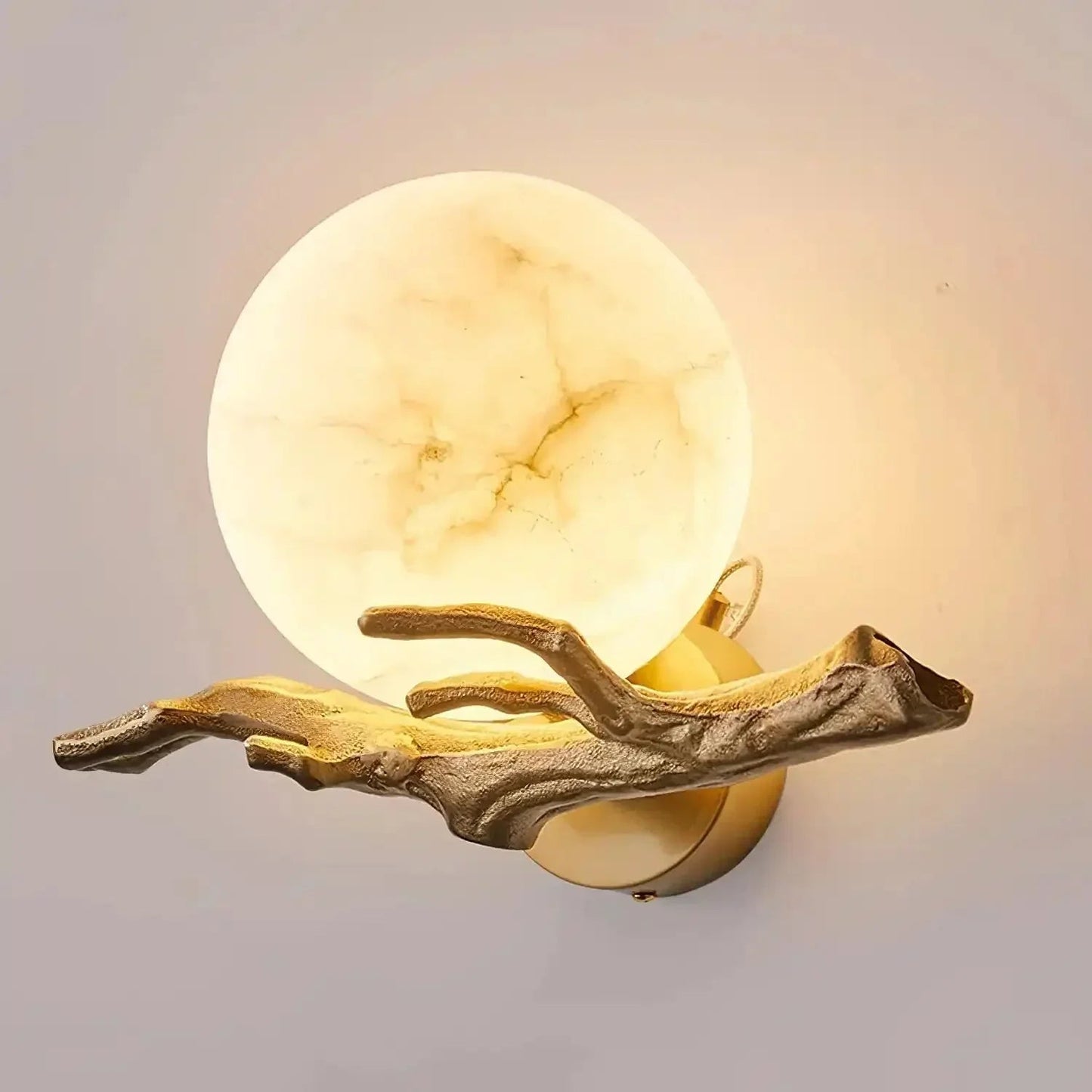 Brass Branch Alabaster Wall Light