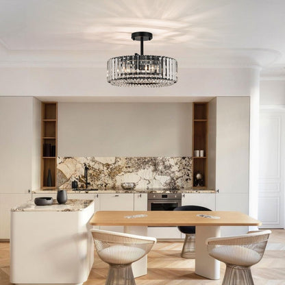 Glam Carved Crystal Ceiling Light