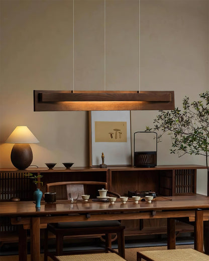 Linear Wood LED Chandelier