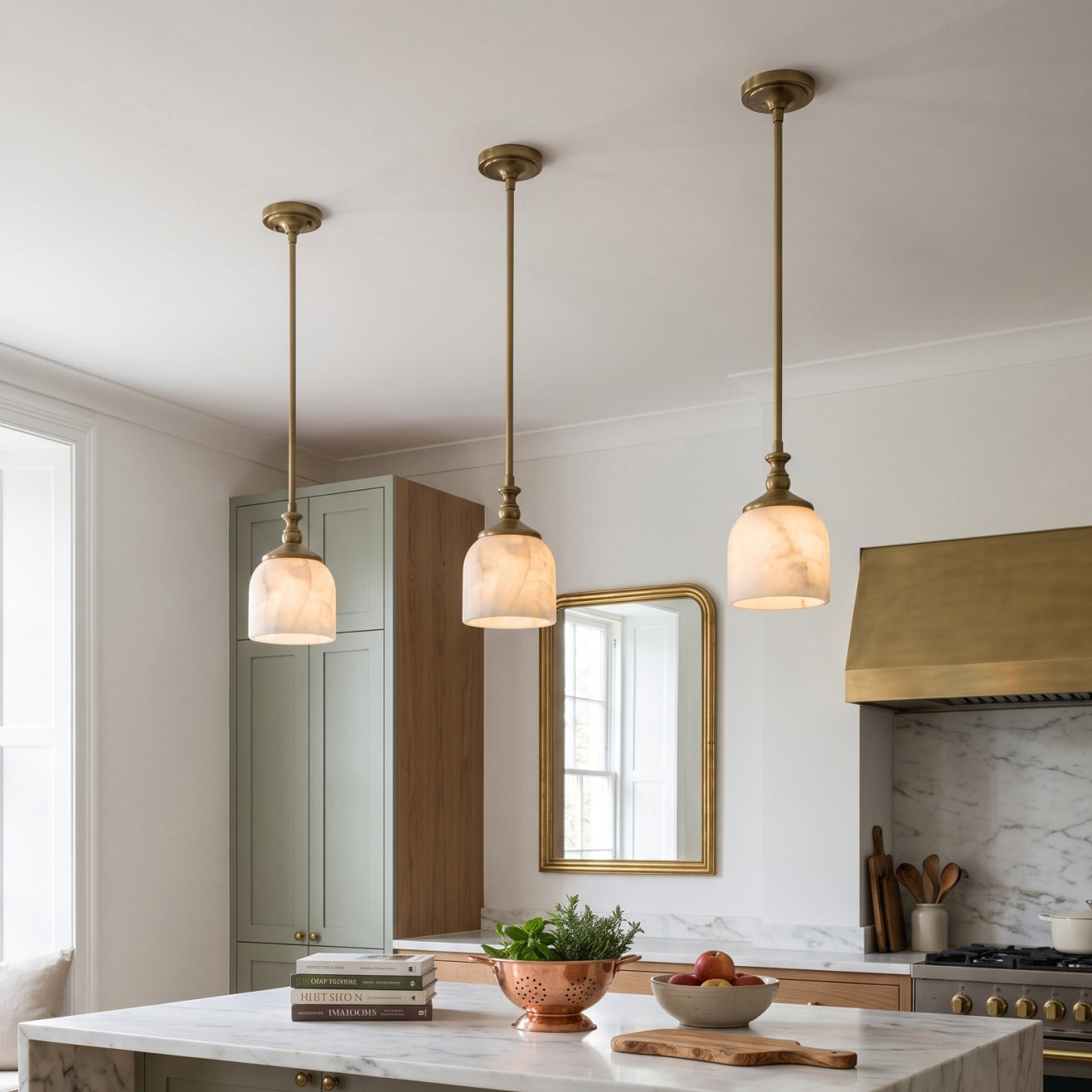 Alabaster Bell Pendant Light