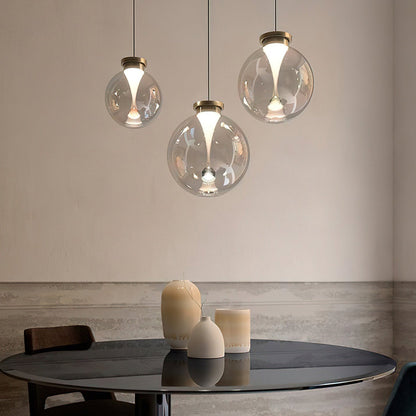 Tinted Glass Globe Pendant Light