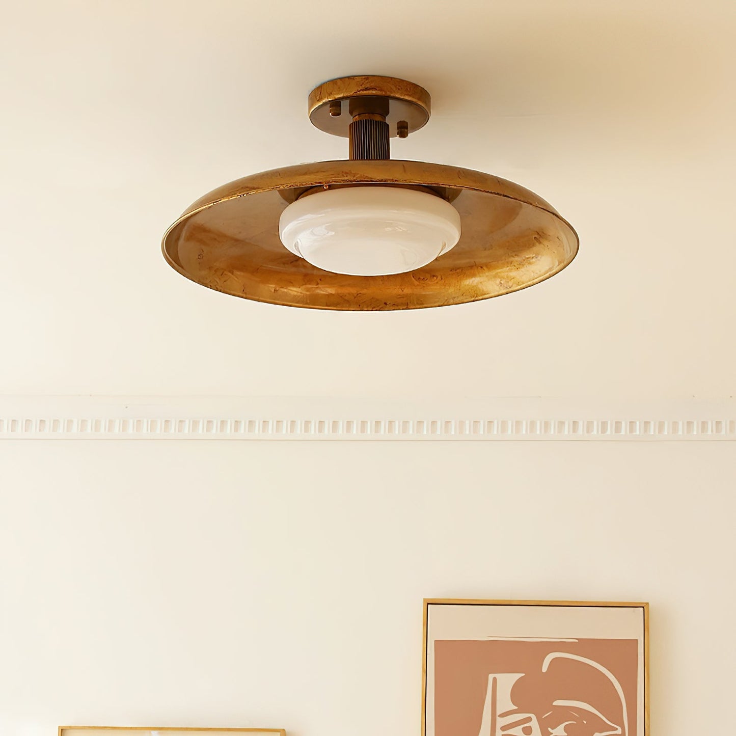 Wide Disc Flush Ceiling Light