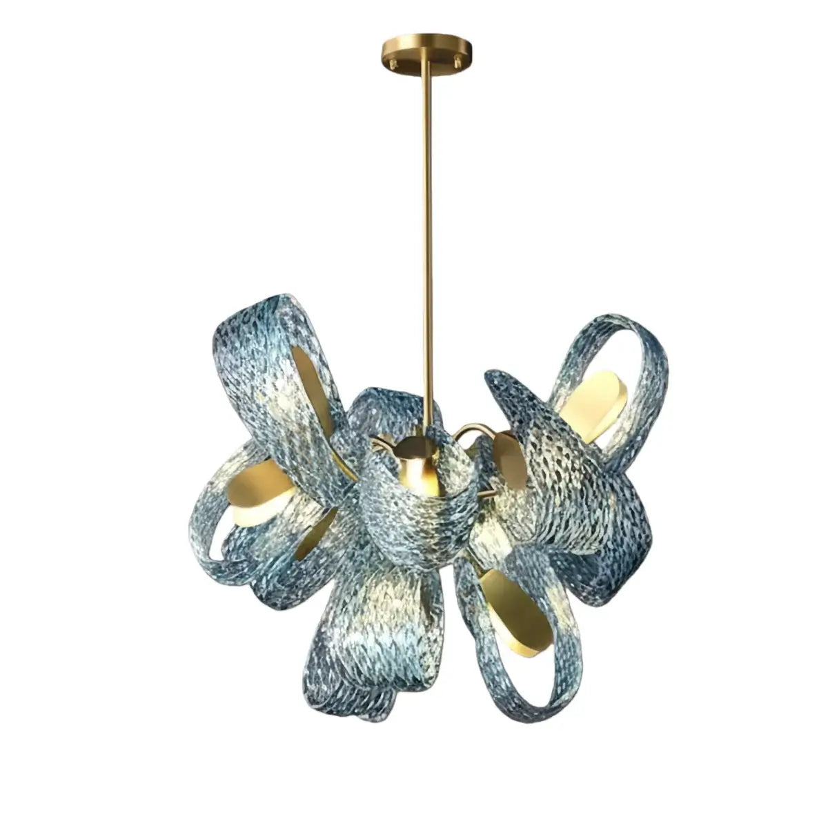 Peacock Feather Glass Chandelier