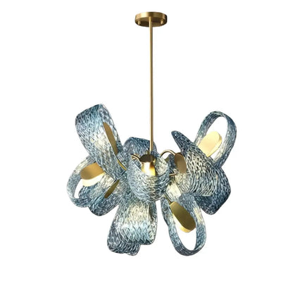 Peacock Feather Glass Chandelier