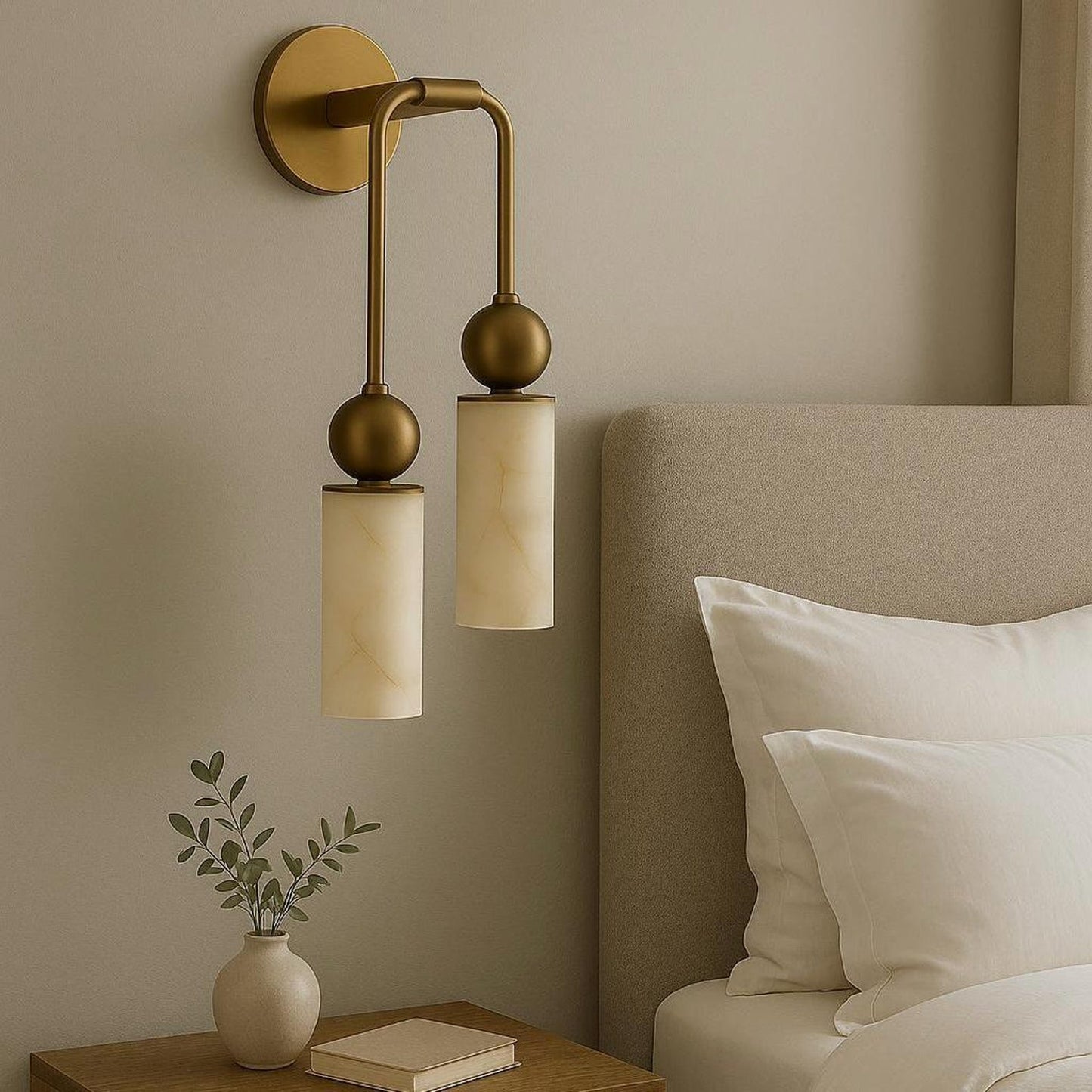Alabaster Column Wall Light