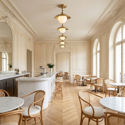 Brass Dome Semi-Flush Ceiling Light