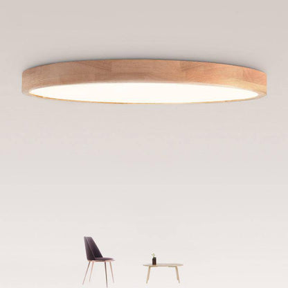 Lumivale Scandinavian Oak Flush Ceiling Light