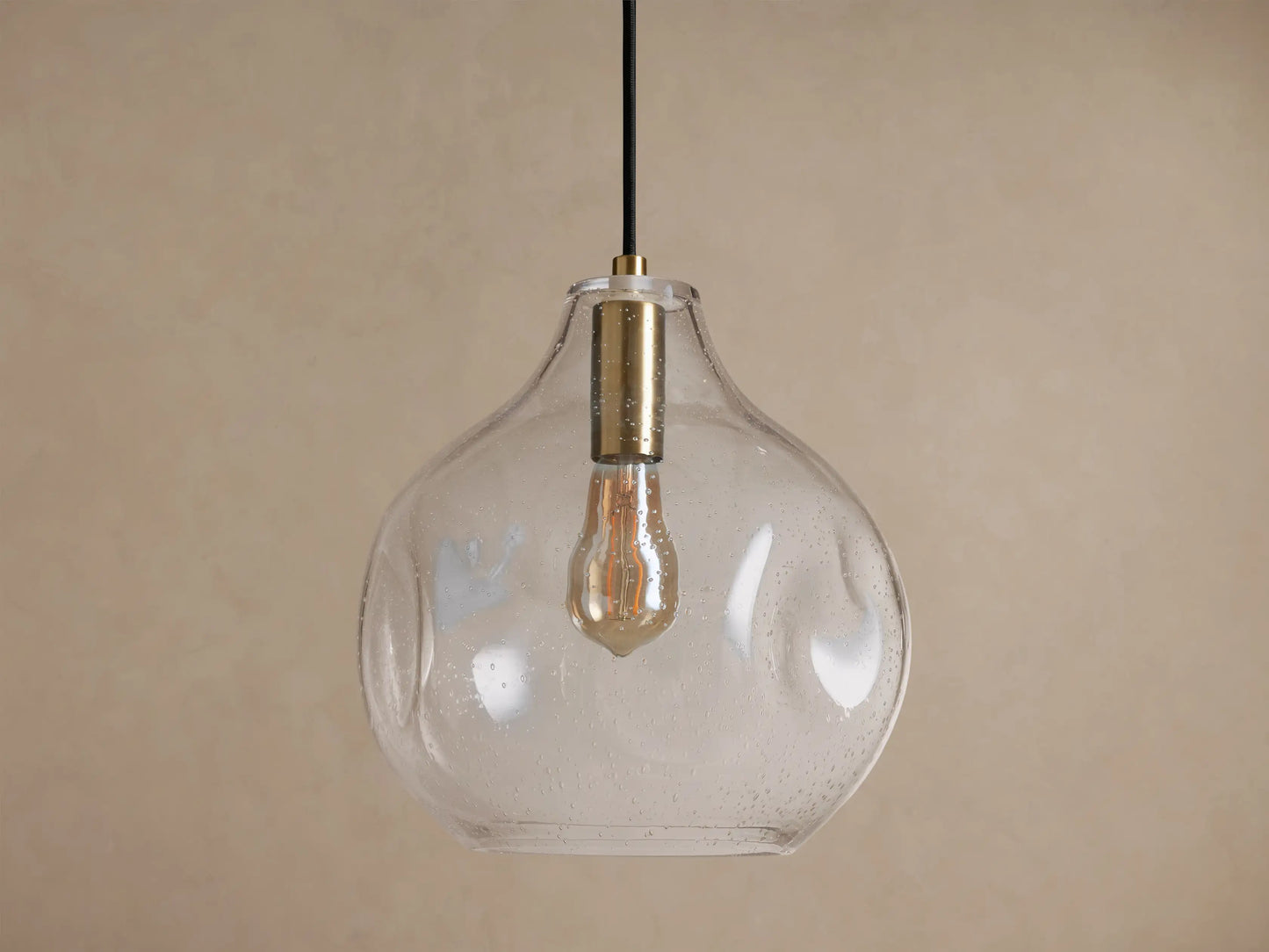 Seeded Glass Globe Pendant Light