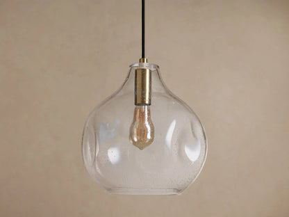 Seeded Glass Globe Pendant Light