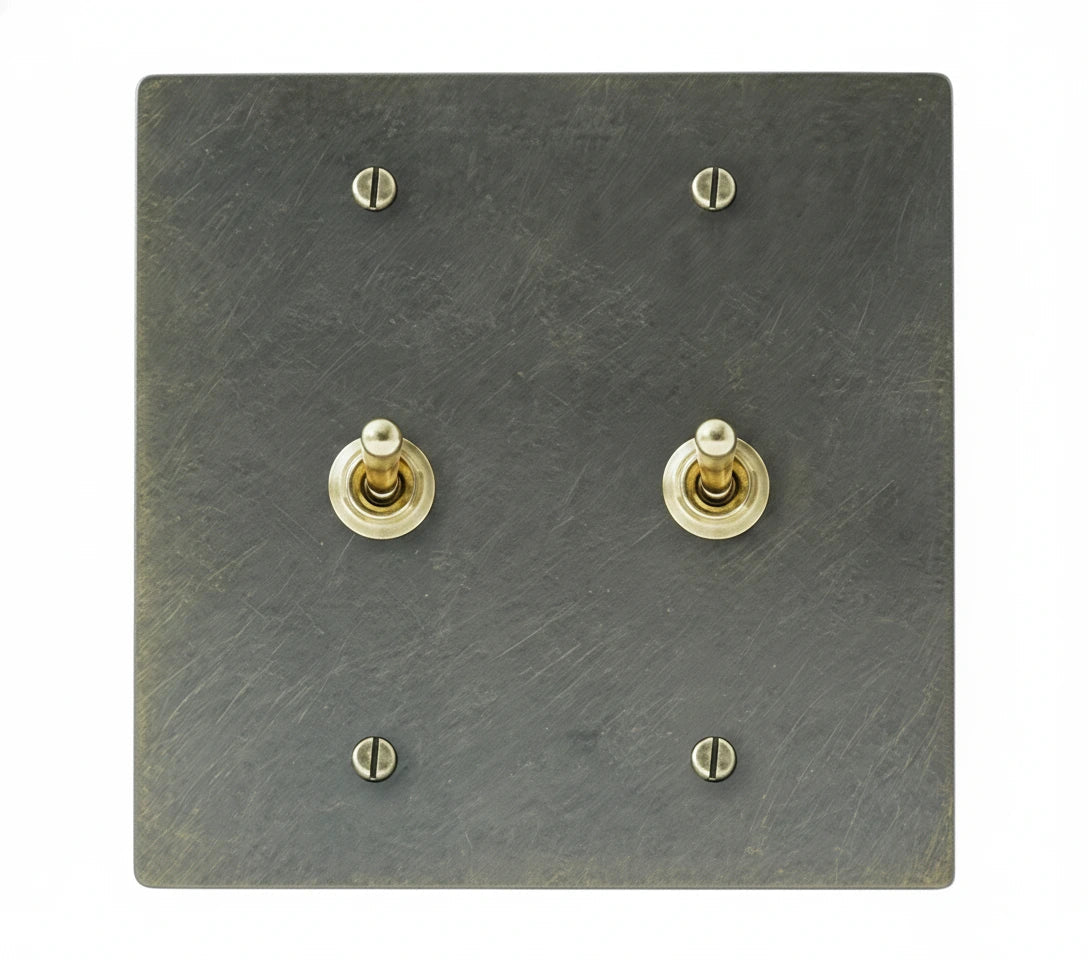 Aldrevo Vintage Brass 2-Gang Toggle Switch