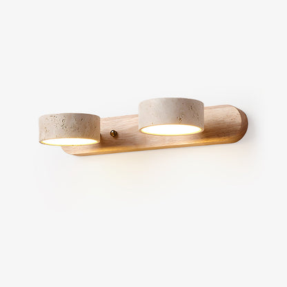 Travertine Wood Vanity Wall Light