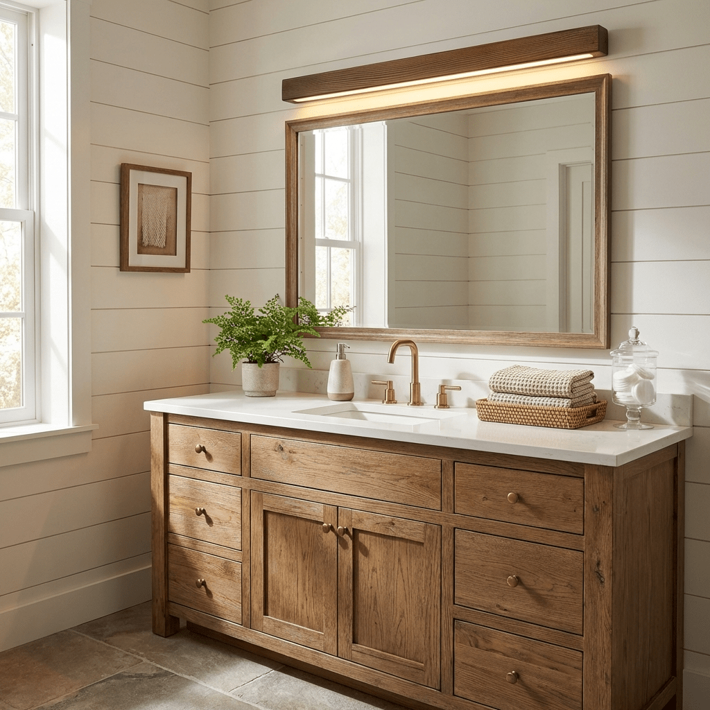 Slim Wood Linear Wall Light