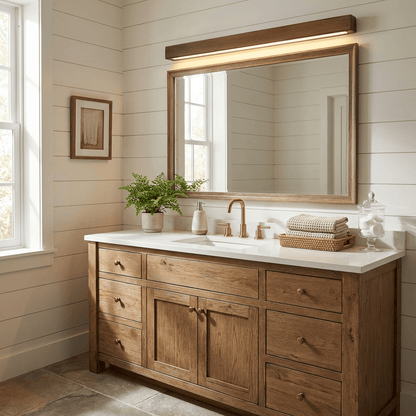 Slim Wood Linear Wall Light