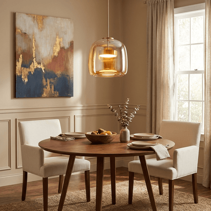 Hand-Blown Glass Dome Pendant Light