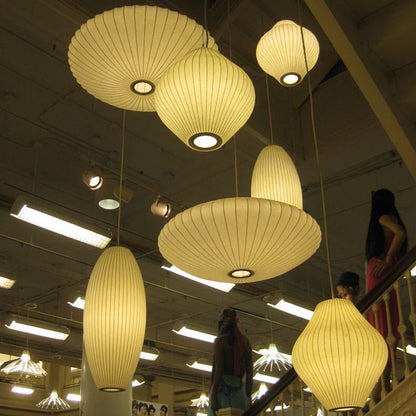 Pleated Silk Fabric Pendant Light
