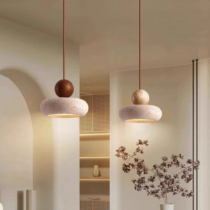 Velora Japandi Travertine Pendant Light