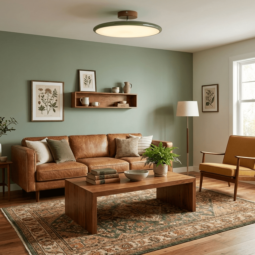 Round Wood Swivel Ceiling Light