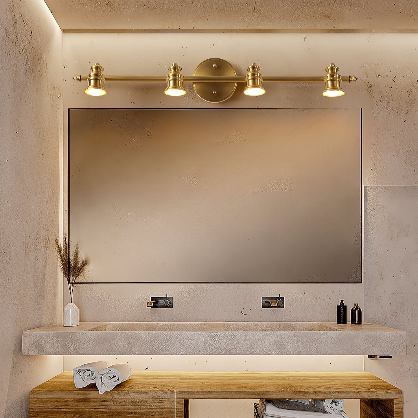 Brass Linear Spotlight Wall Light