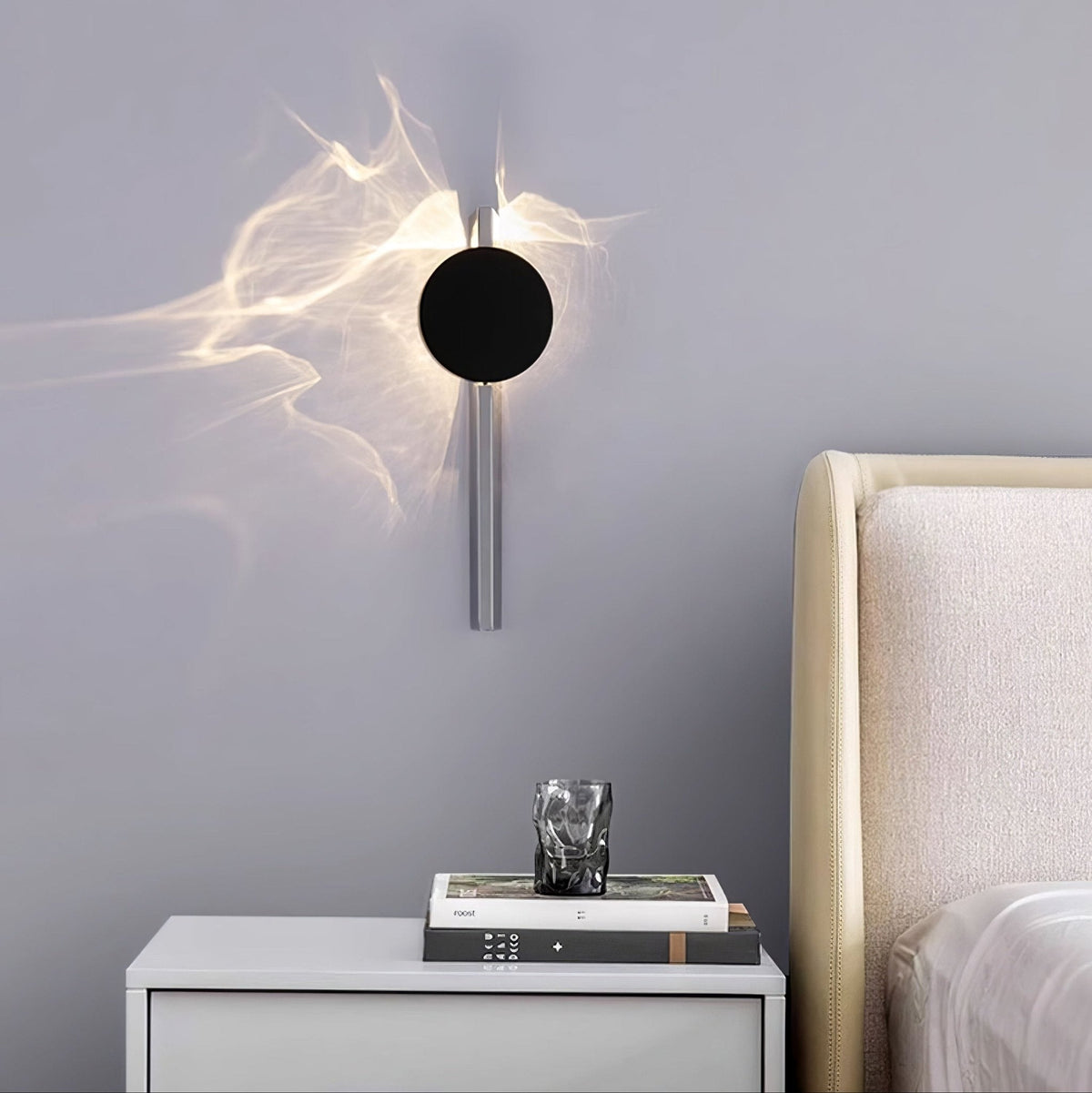 Mirrored Disc Sculptural Wall Light
