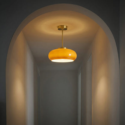Glossy Glass Semi-Flush Ceiling Light