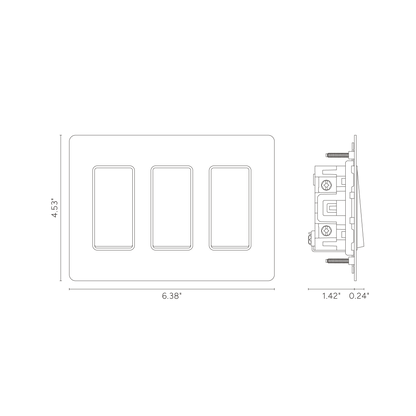 Quillane Minimalist Brass 3-Gang Rocker Switch