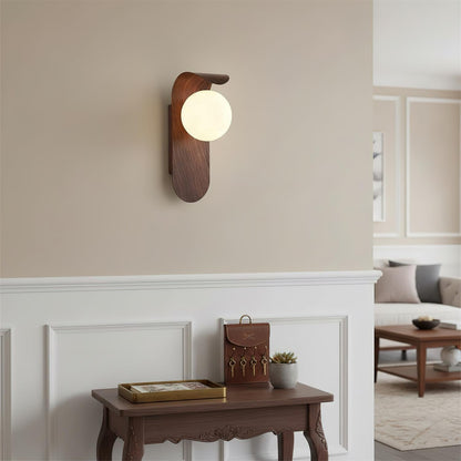 Velmara Minimalist Wood Globe Wall Light