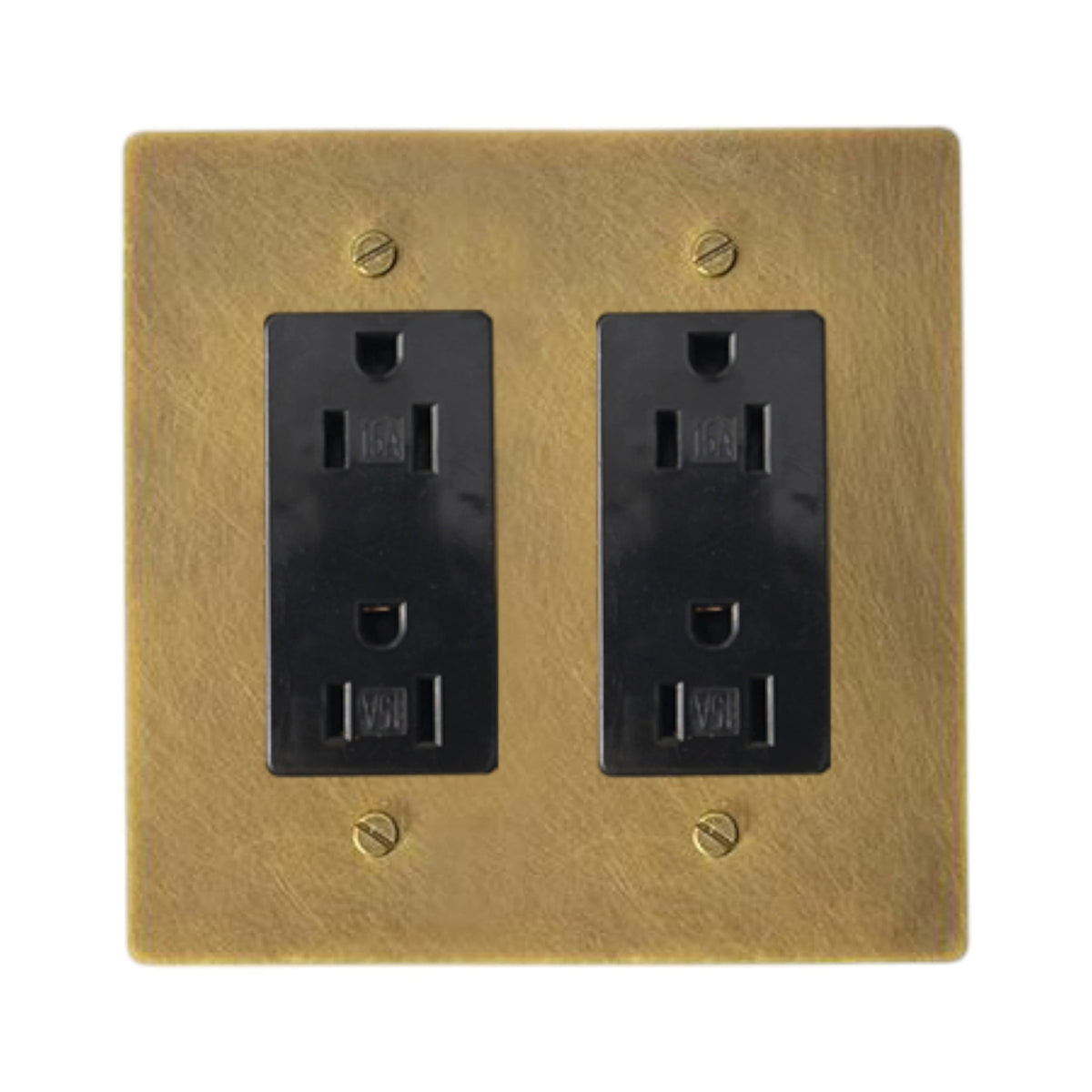 Galveno Vintage Solid Brass 2-Gang Outlet