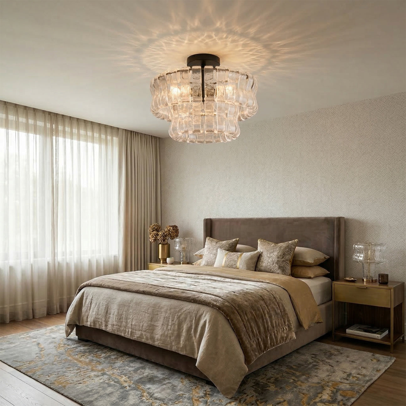 Tiered Ice Glass Ceiling Light