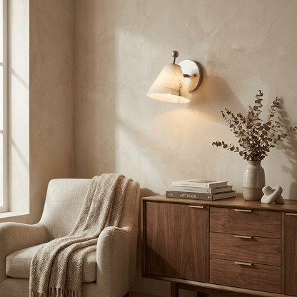 Alabaster Cone Wall Light