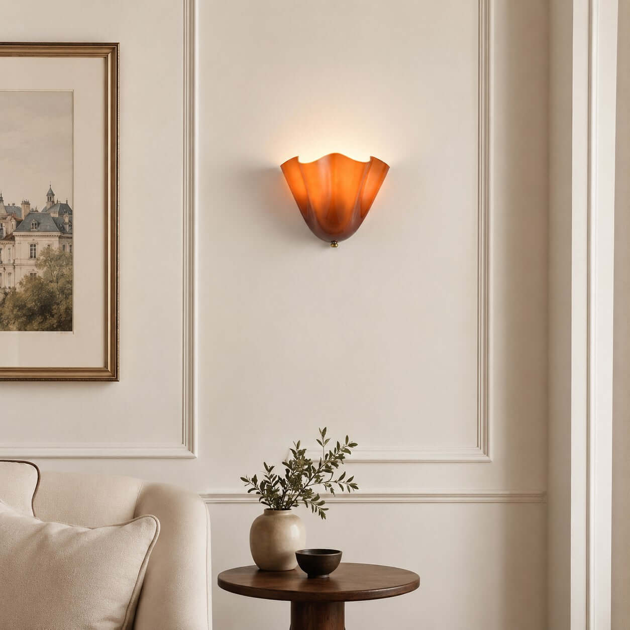 Draped Glass Wall Light