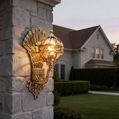 Fanned Plume Outdoor Wall Light