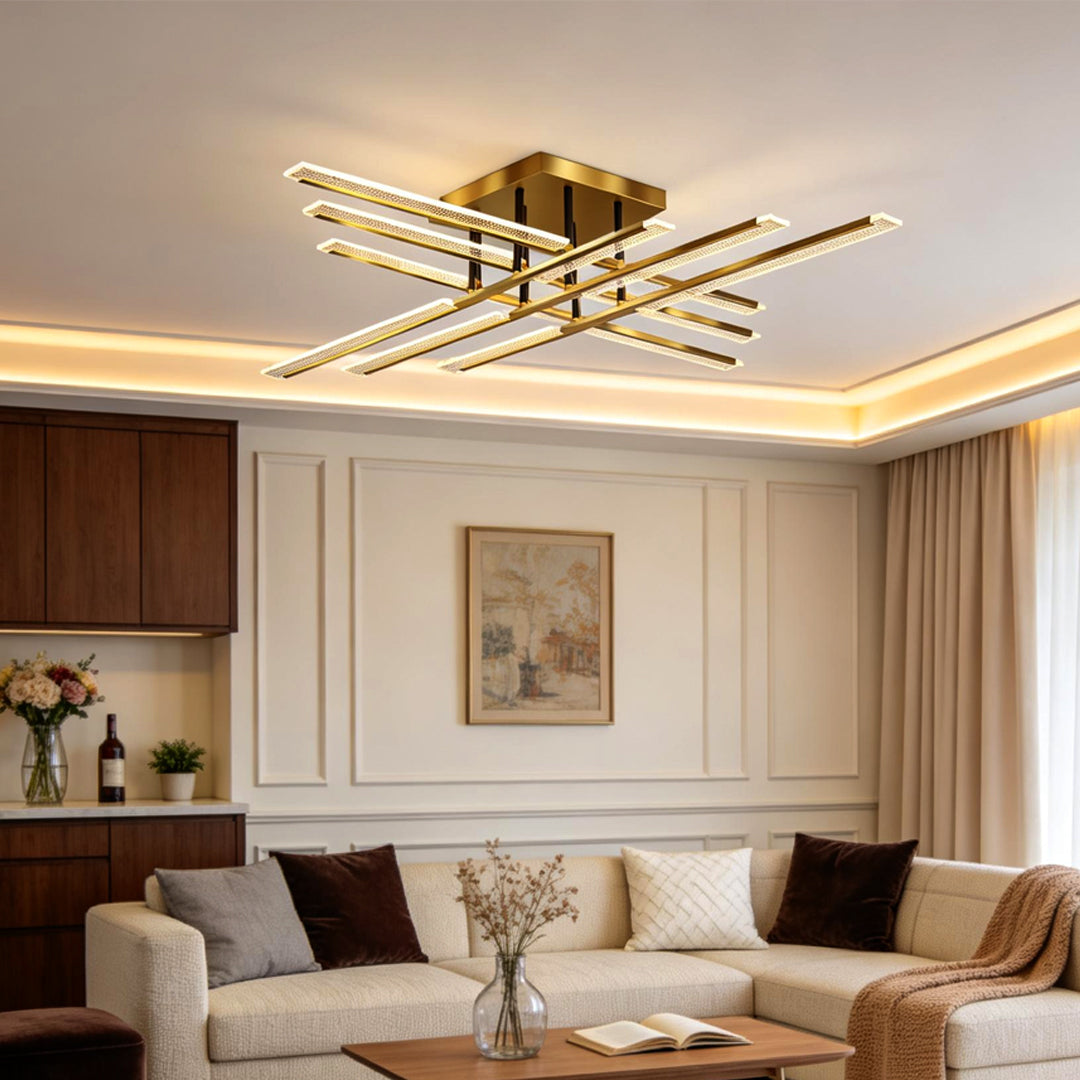 Gold Linear Bar Ceiling Light